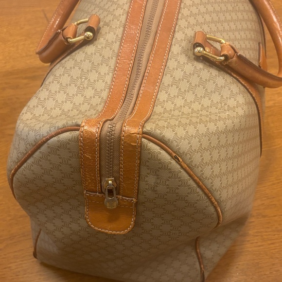 Celine Leather-Trim large Brown Patterned Travel Duffel Bag - Picture 2 of 9